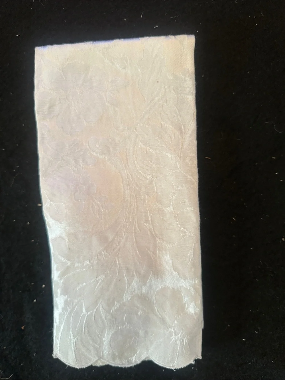 Waterford White Damask Linen Panel - Subtle Floral Jacquard